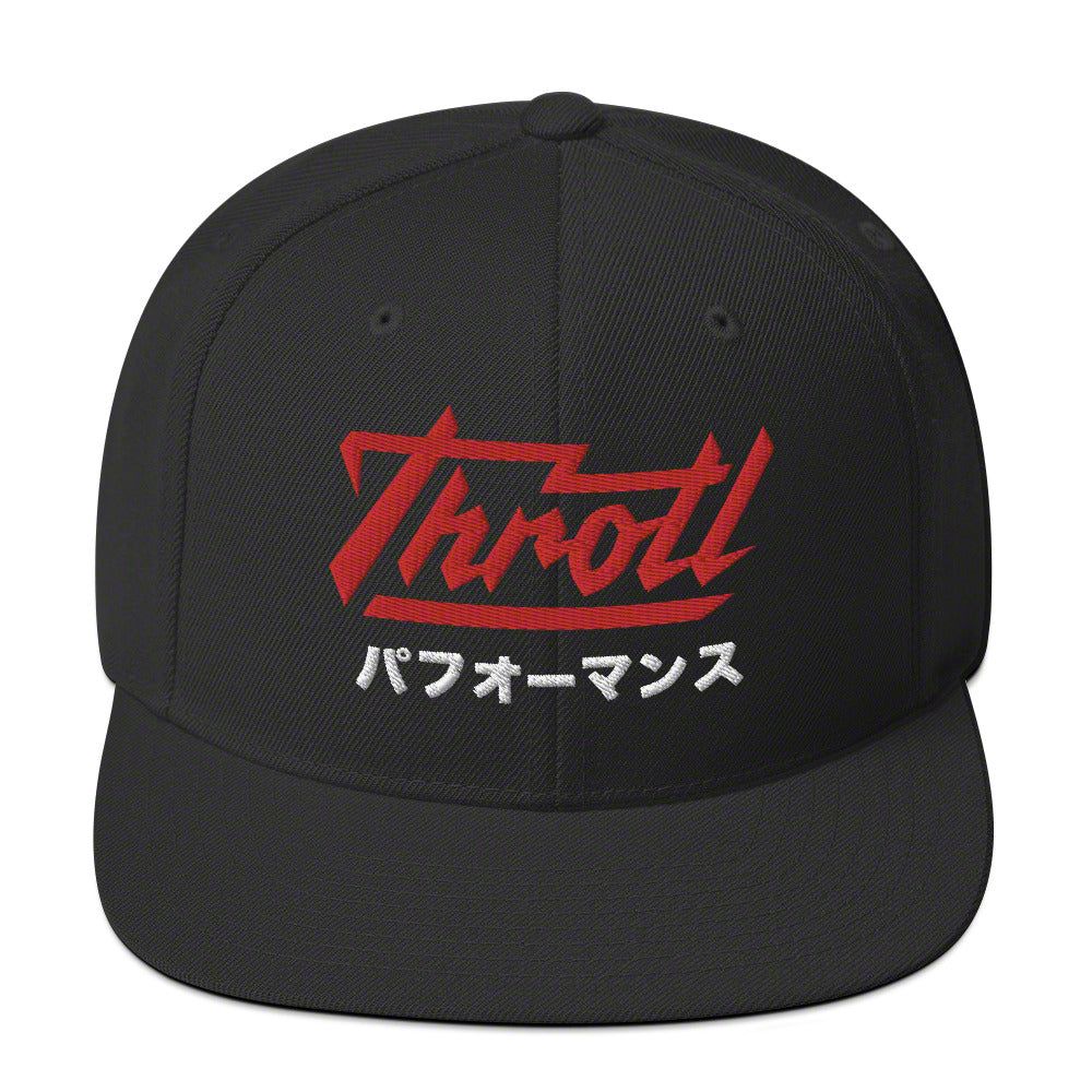 Throtl JDM Parts Supply Snapback Hat; Black