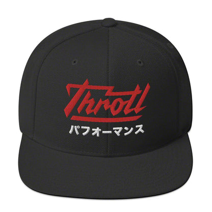 Throtl JDM Parts Supply Snapback Hat; Black