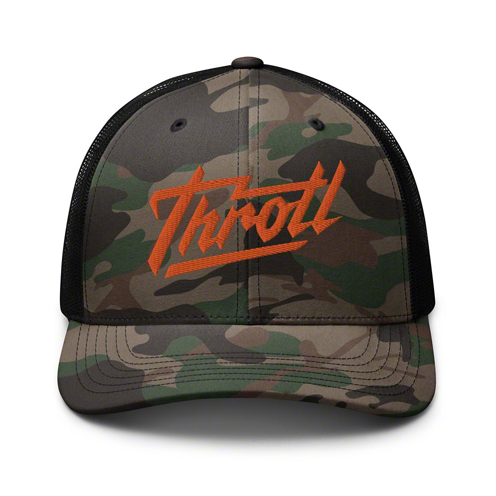 Throtl Razor Trucker Hat; Camo Orange