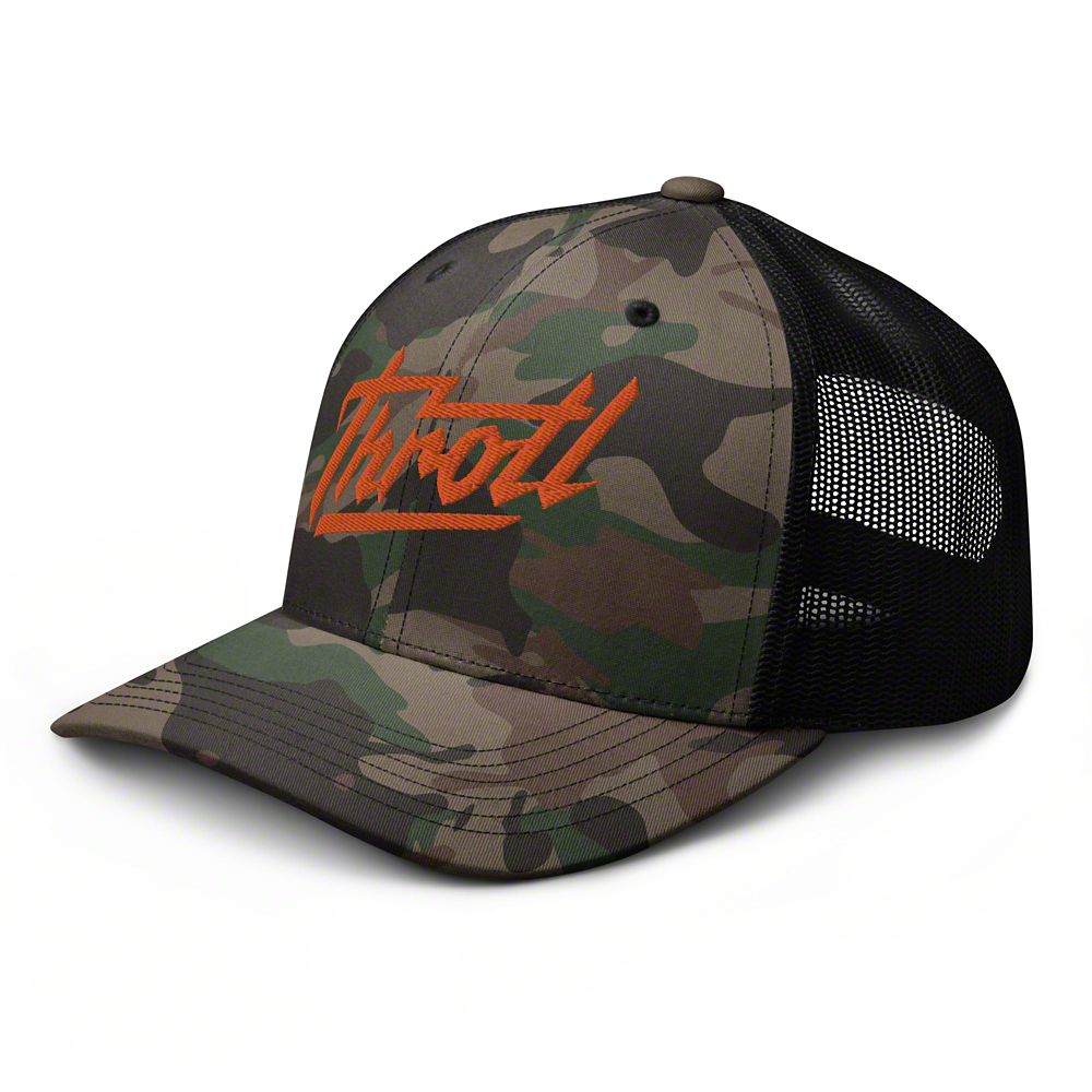 Throtl Razor Trucker Hat; Camo Orange