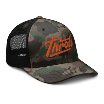 Throtl Razor Trucker Hat; Camo Orange