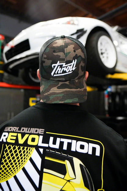 Throtl Razor Trucker Hat; Camo