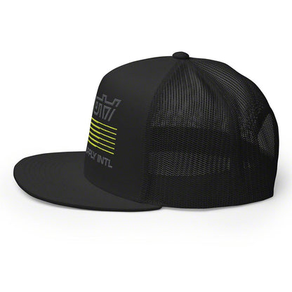 Throtl International Parts Supply Short Trucker Hat; Black