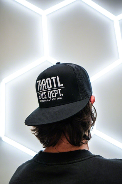 Throtl Race Department Official Trucker Hat; Black