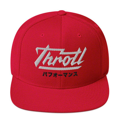 Throtl JDM Parts Supply Snapback Hat; Red
