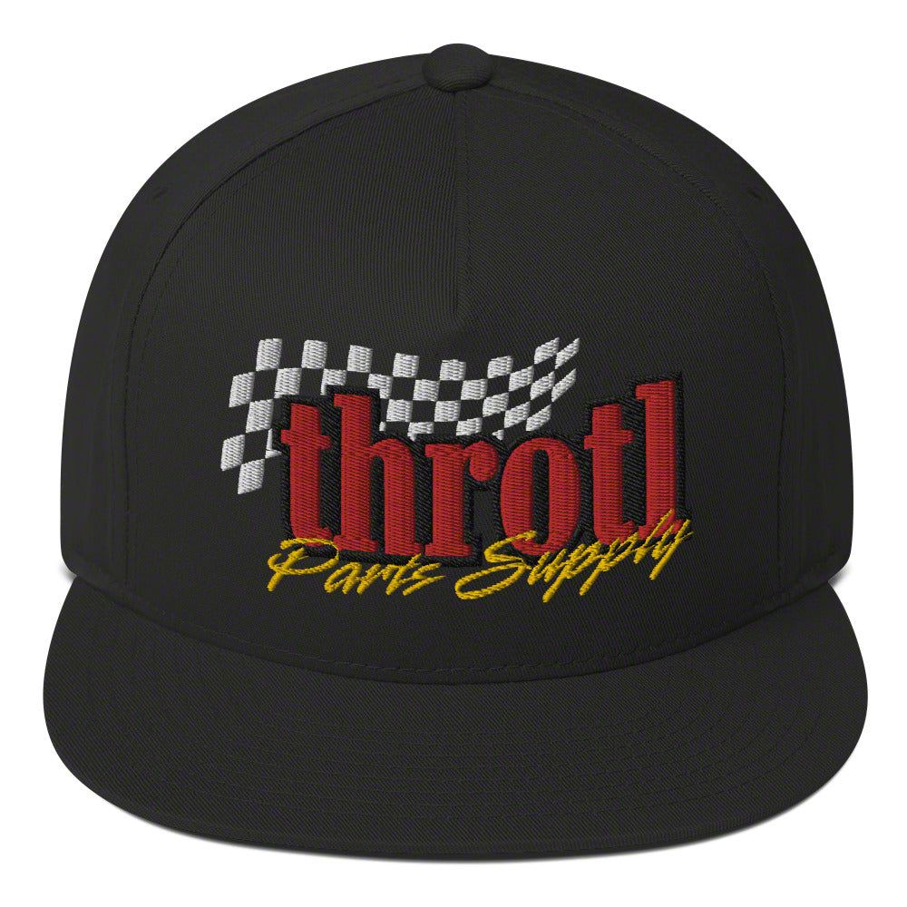 Throtl Parts Supply Snapback Hat; Black