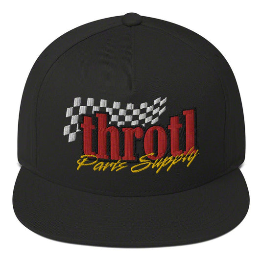 Throtl Parts Supply Snapback Hat; Black