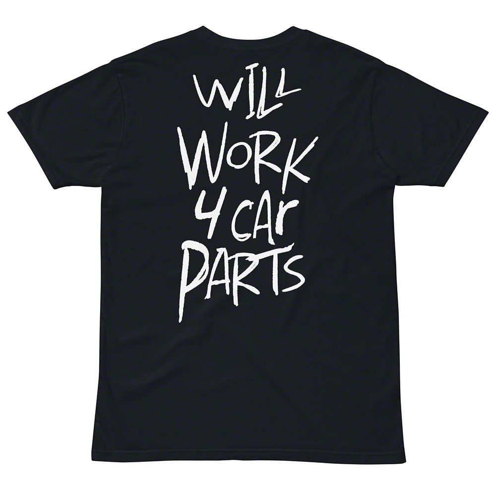 Throtl Will Work 4 Car Parts Short Sleeve T-Shirt; Navy