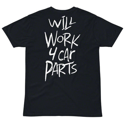 Throtl Will Work 4 Car Parts Short Sleeve T-Shirt; Navy