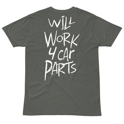 Throtl Will Work 4 Car Parts Short Sleeve T-Shirt; Charcoal