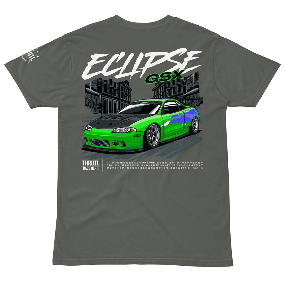 Throtl Fast Eclipse GSX Short Sleeve T-Shirt; Charcoal