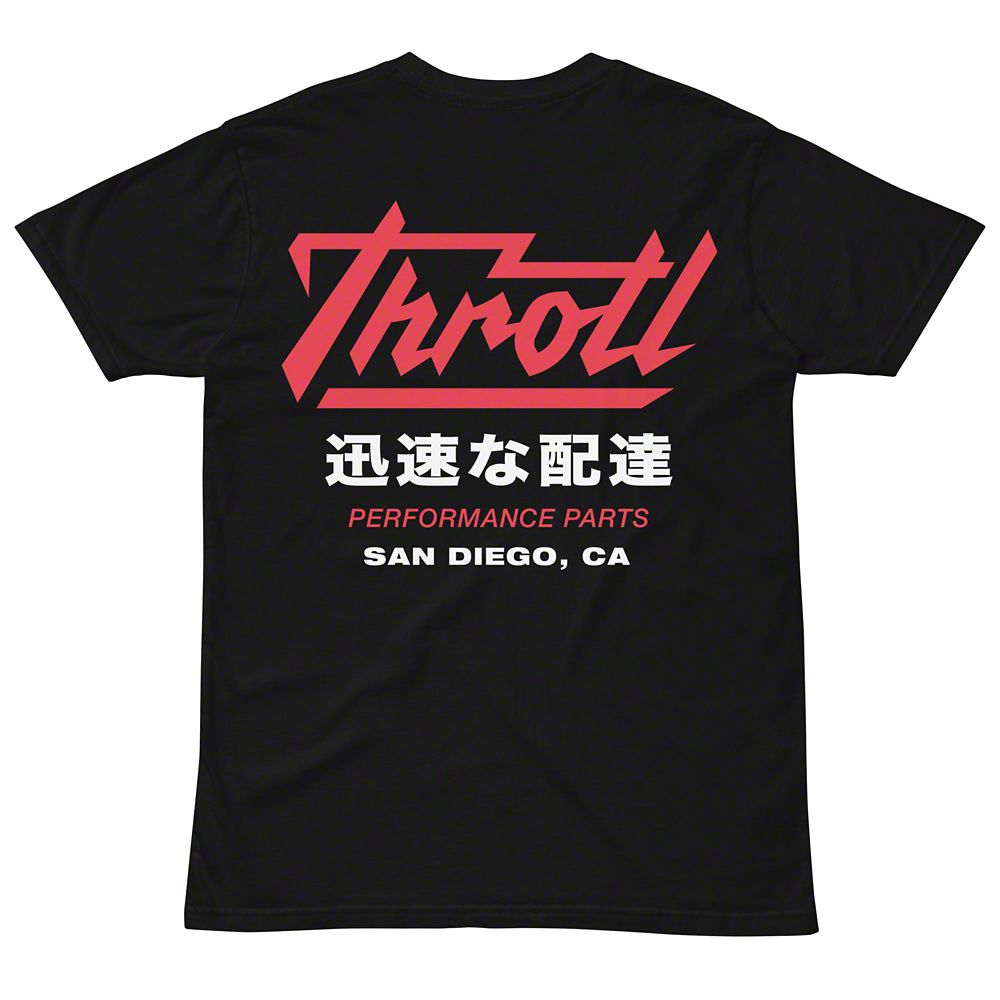 Throtl JDM Parts Supply Short Sleeve T-Shirt; Black