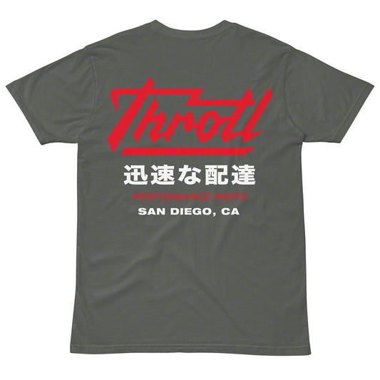 Throtl JDM Parts Supply Short Sleeve T-Shirt; Charcoal