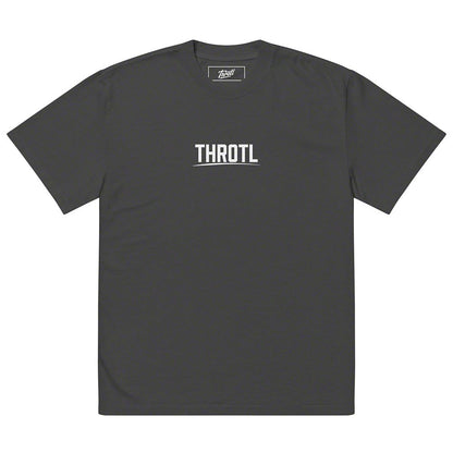 Throtl Race Department White Text Official T-Shirt; Faded Black