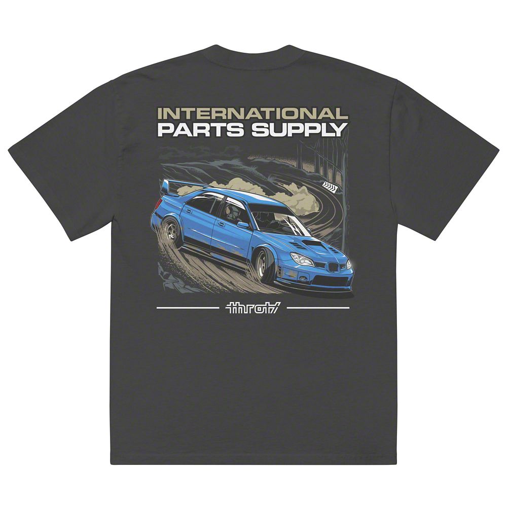 Throtl STI Rally Drift Premium Oversized Short Sleeve T-Shirt; Faded Black