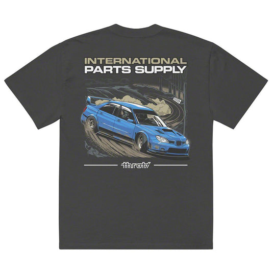 Throtl STI Rally Drift Premium Oversized Short Sleeve T-Shirt; Faded Black