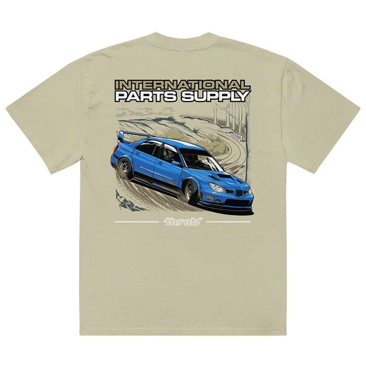 Throtl STI Rally Drift Premium Oversized Short Sleeve T-Shirt; Faded Eucalyptus