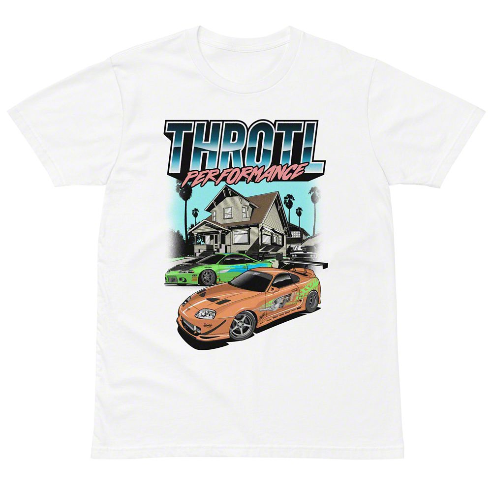 Throtl Fast Eclipse and Supra Short Sleeve T-Shirt; White