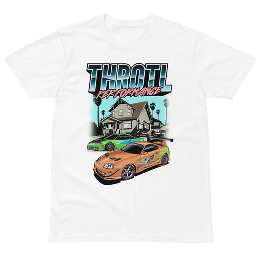 Throtl Fast Eclipse and Supra Short Sleeve T-Shirt; White