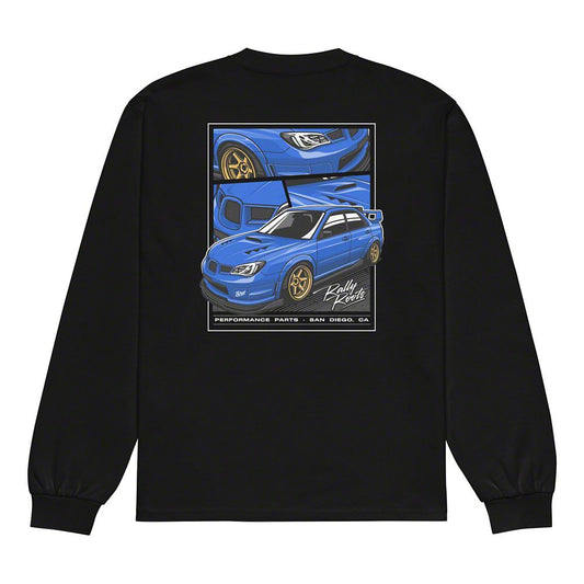 Throtl STI Rally Roots Heavyweight Long Sleeve T-Shirt; Black