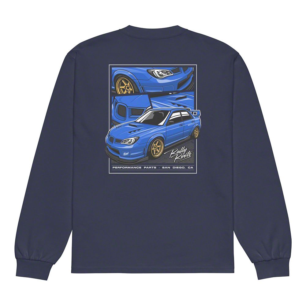 Throtl STI Rally Roots Heavyweight Long Sleeve T-Shirt; Midnight Blue
