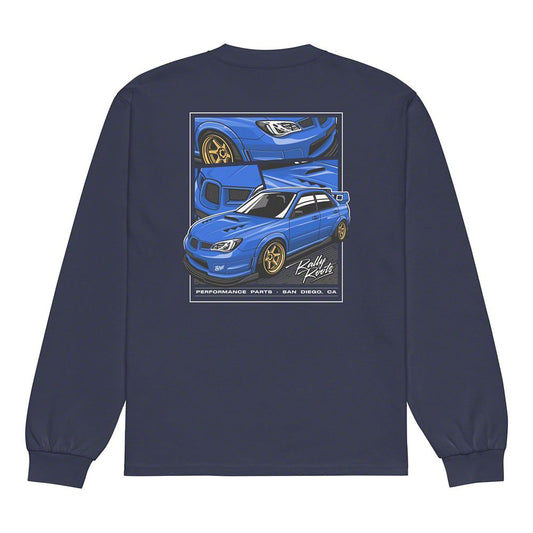 Throtl STI Rally Roots Heavyweight Long Sleeve T-Shirt; Midnight Blue