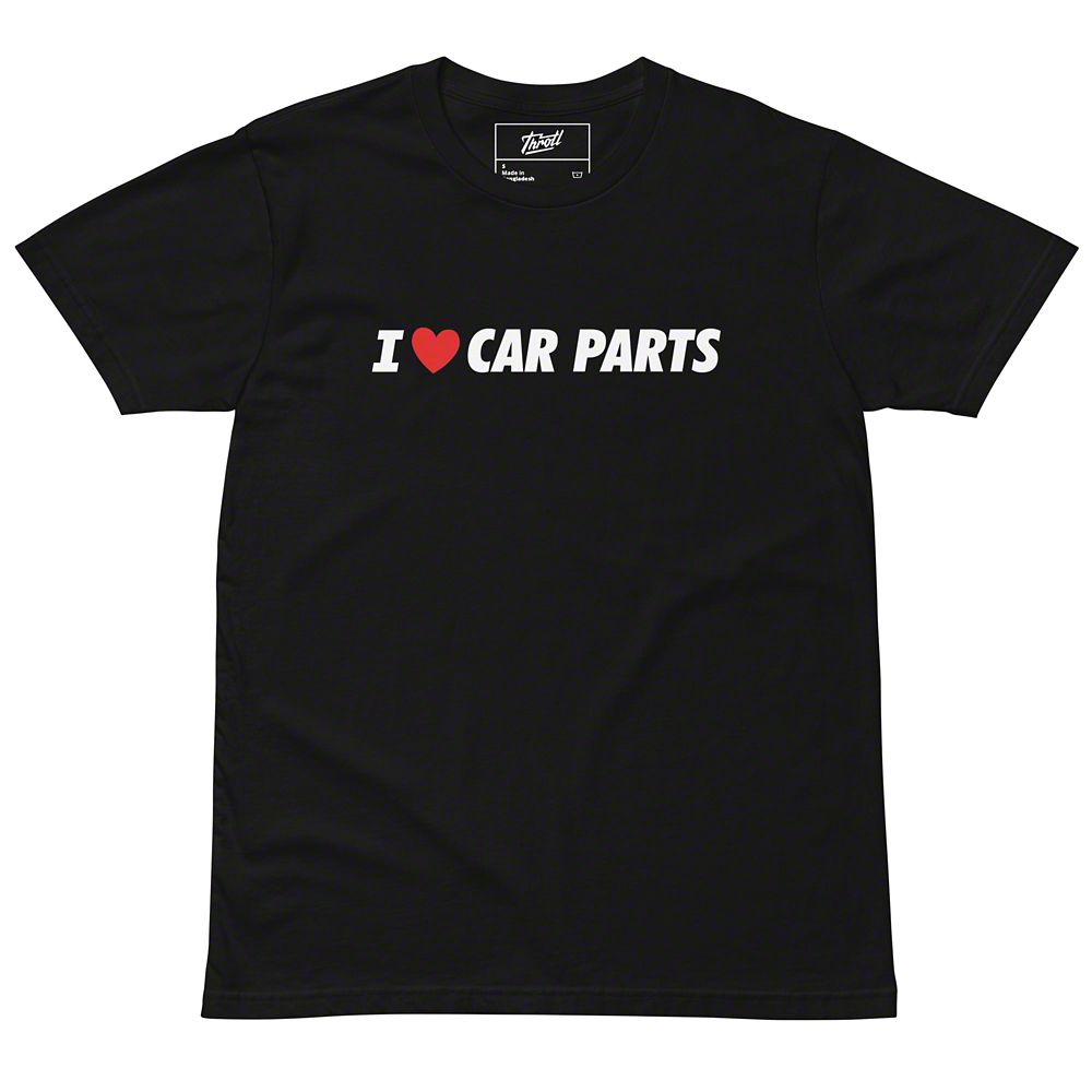 Throtl I Love Car Parts Short Sleeve T-Shirt; Black