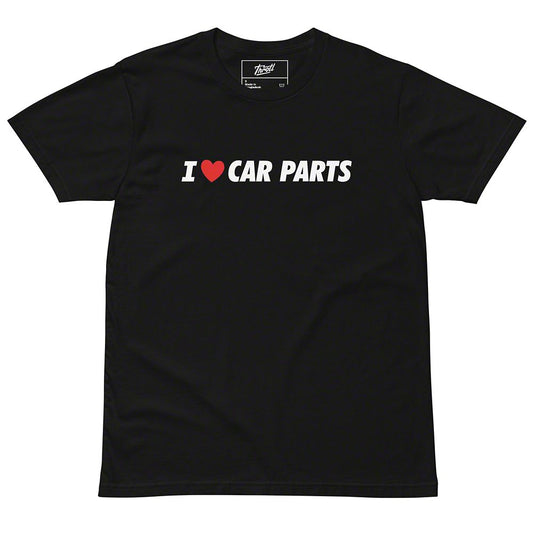 Throtl I Love Car Parts Short Sleeve T-Shirt; Black