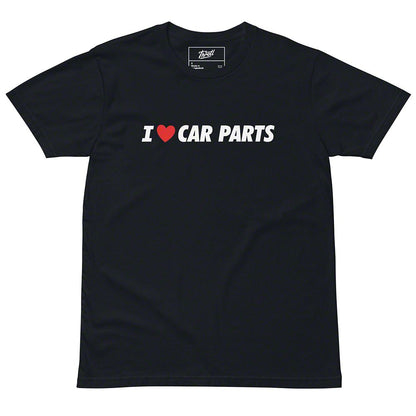 Throtl I Love Car Parts Short Sleeve T-Shirt; Navy