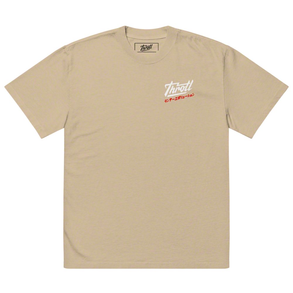 Throtl Lancer EVO Generations Premium Oversized T-Shirt; Faded Khaki