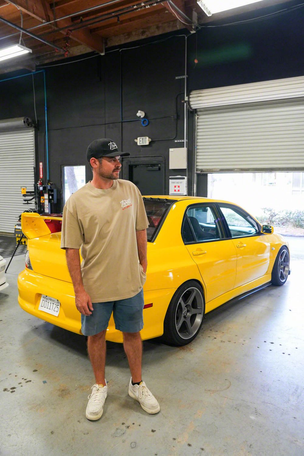 Throtl Lancer EVO Generations Premium Oversized T-Shirt; Faded Khaki