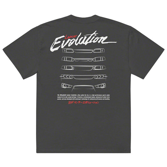 Throtl Lancer EVO Generations Premium Oversized T-Shirt; Faded Black