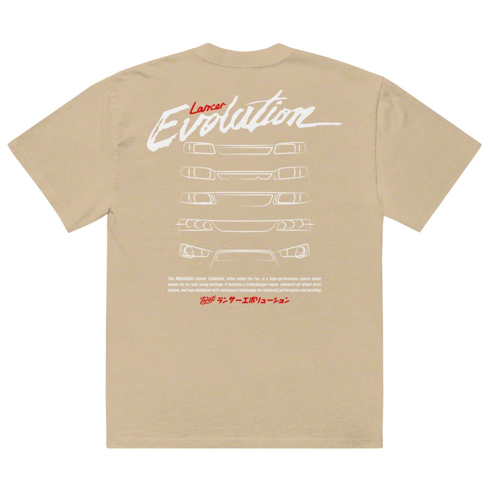 Throtl Lancer EVO Generations Premium Oversized T-Shirt; Faded Khaki