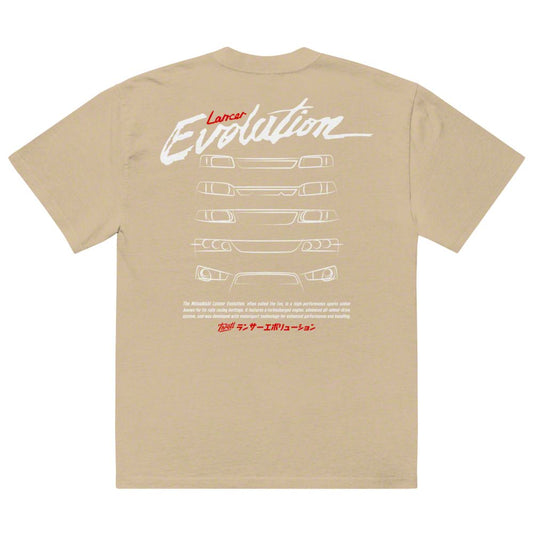 Throtl Lancer EVO Generations Premium Oversized T-Shirt; Faded Khaki