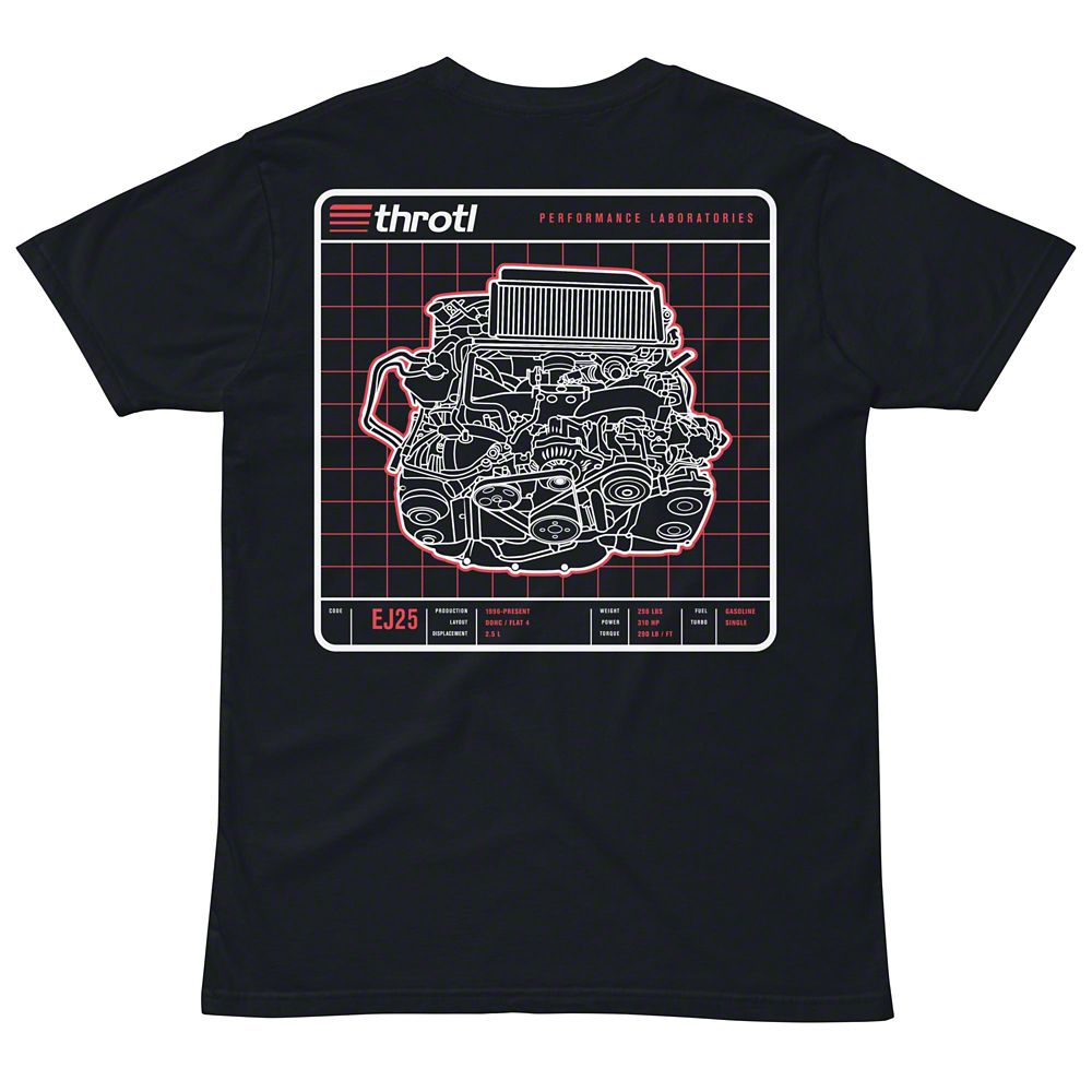 Throtl EJ25 Engine Short Sleeve T-Shirt; Navy