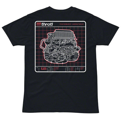 Throtl EJ25 Engine Short Sleeve T-Shirt; Navy