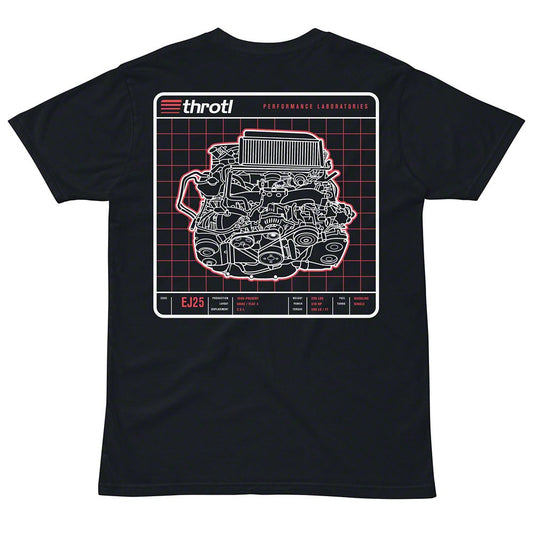 Throtl EJ25 Engine Short Sleeve T-Shirt; Navy