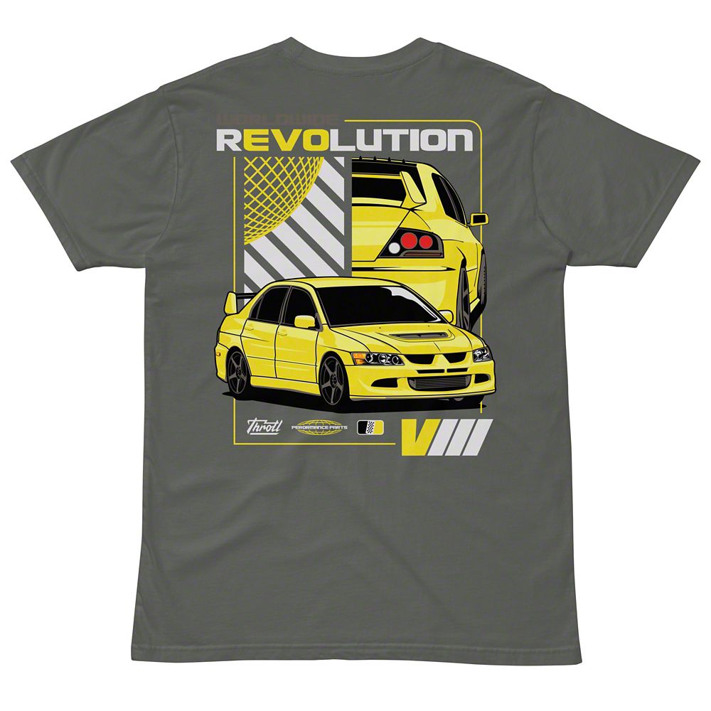 Throtl REVOLUTION 8 Short Sleeve T-Shirt; Charcoal