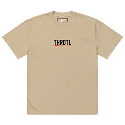 Throtl Race Department Official Black Text Premium T-Shirt; Faded Khaki