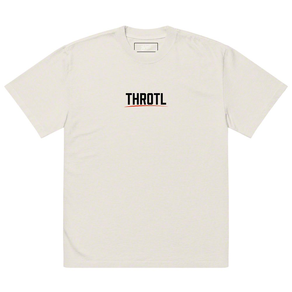 Throtl Race Department Official Black Text Premium T-Shirt; Faded Bone