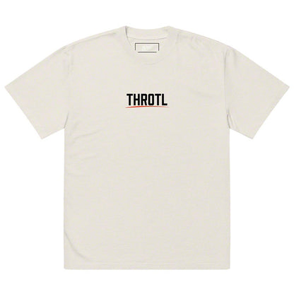 Throtl Race Department Official Black Text Premium T-Shirt; Faded Bone