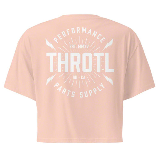 Throtl Women's BOOST Crop Top; Hazy Pink