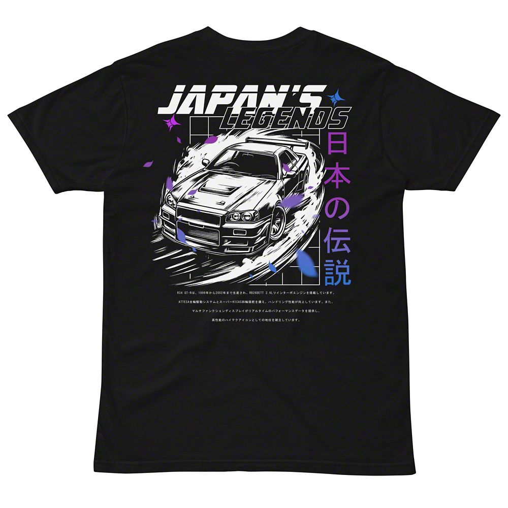 Throtl Japan's Legends R34 Skyline GT-R Short Sleeve T-Shirt