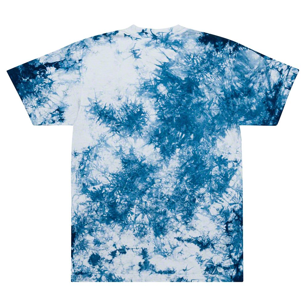 Throtl Razor Premium Oversized Tie-Dye T-Shirt; Navy/White