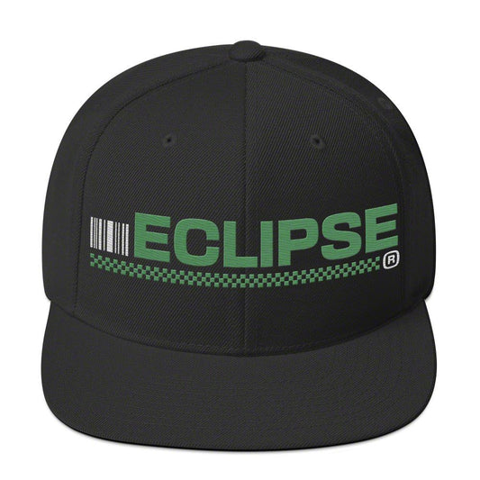 Throtl Checkered Eclipse Snapback Hat; Black