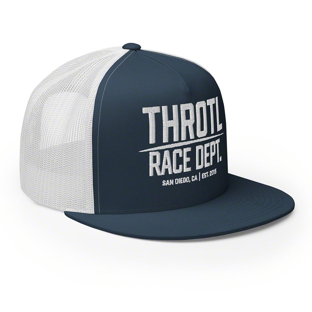 Throtl Race Department Official Trucker Hat; Navy/White