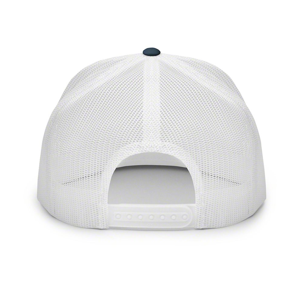 Throtl Race Department Official Trucker Hat; Navy/White