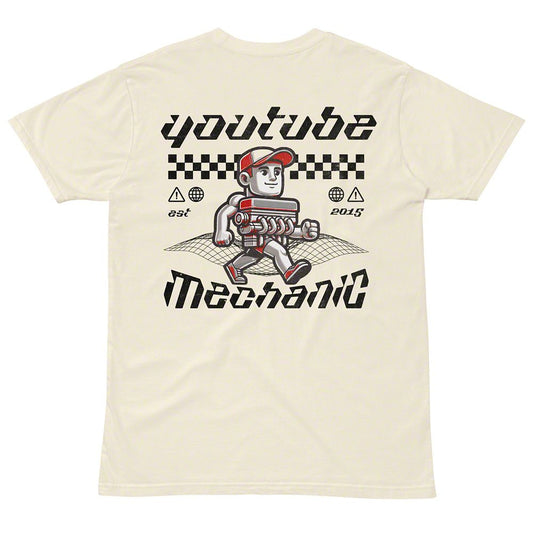 Throtl Youtube Mechanic Short Sleeve T-Shirt; Natural