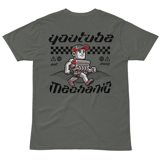 Throtl Youtube Mechanic Short Sleeve T-Shirt; Charcoal