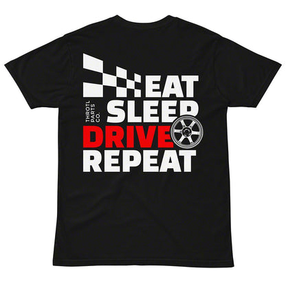 Throtl Eat Sleep Drive Repeat Short Sleeve T-Shirt; Navy